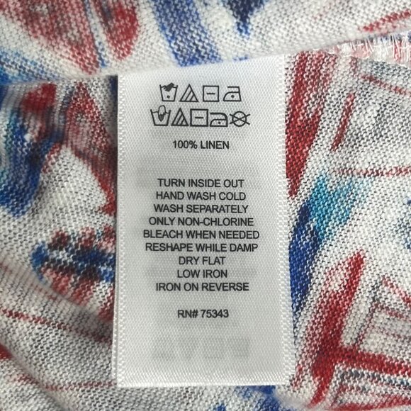 Willi Smith Linen Tank Top Womens Small Red White Blue Sleeveless Patriotic - Picture 8 of 9